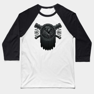 Mexica Heraldry. Aztec Eagle Shield & Weapons. Baseball T-Shirt